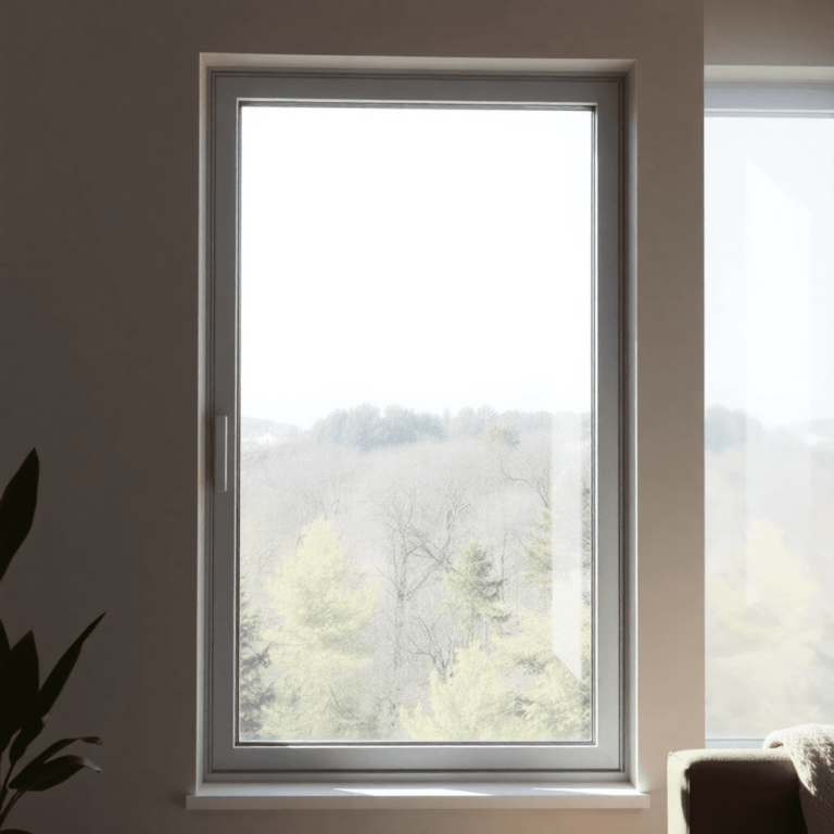 A modern tinted window allows soft natural light to illuminate a cozy interior while obscuring the view from outside, enhancing privacy and comfort_