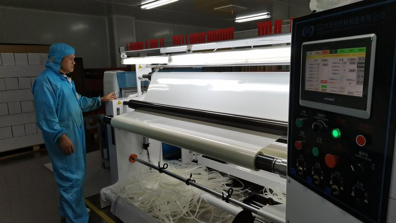 Rolls of PET base film stored in the cleanroom at the KSB window film factory