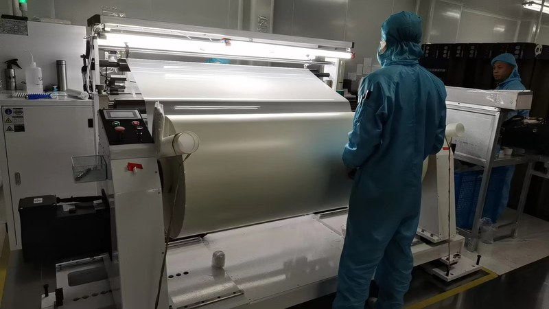 window film factory visit 01 Clean room inspection during a window film factory visit in China