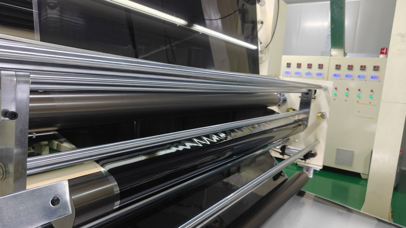 Magnetron sputtering coating line running dark window film rolls with control panel