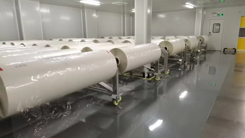 Window film rolls in a quality-controlled cleanroom at the KSB factory
