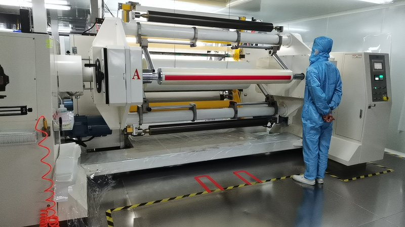 TPU film laminating machine in the KSB cleanroom